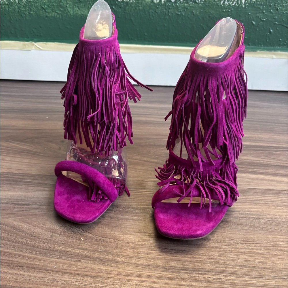 Steve Madden Purple Fringe Heels